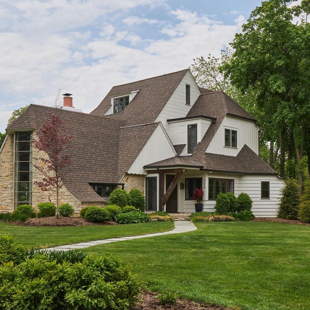 Exterior elevation, luxury renovation and interior design by Martire Custom Homes
