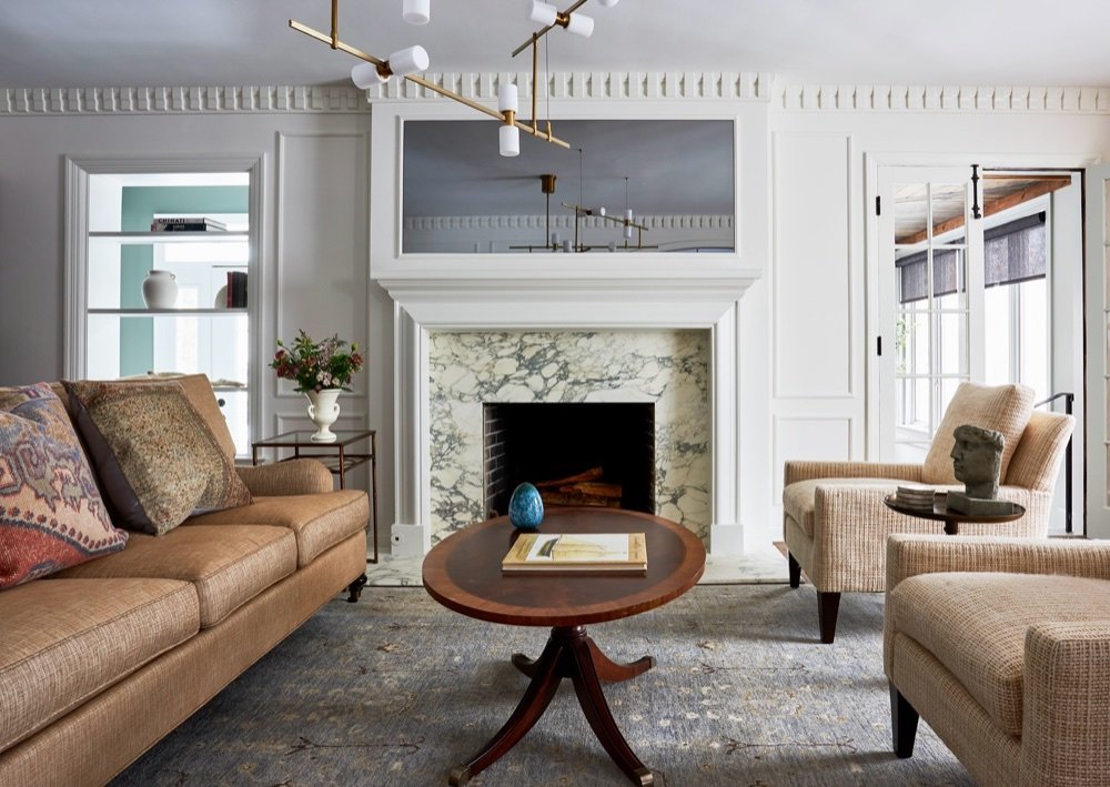 Living room, luxury renovation and interior design by Martire Custom Homes