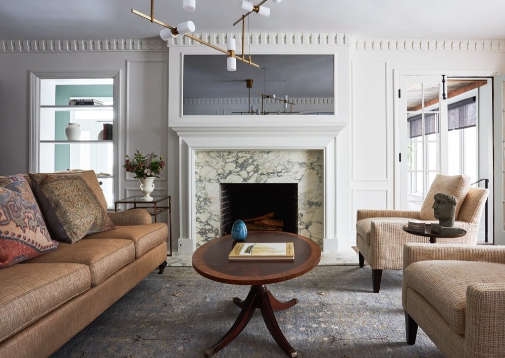 Living room, luxury renovation and interior design by Martire Custom Homes