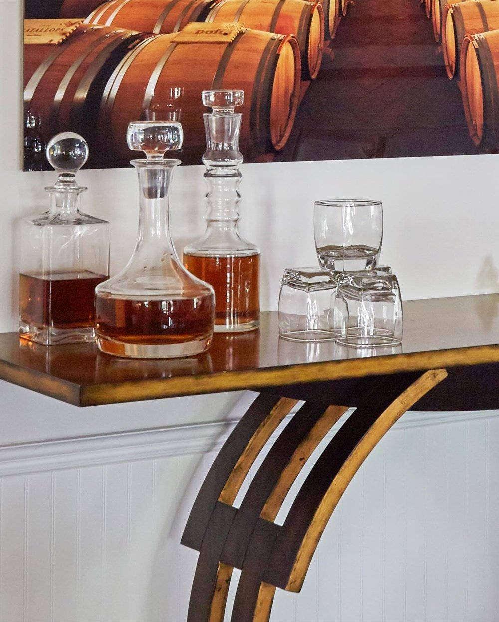 Materials / bar vignette, luxury renovation and interior design by Martire Custom Homes
