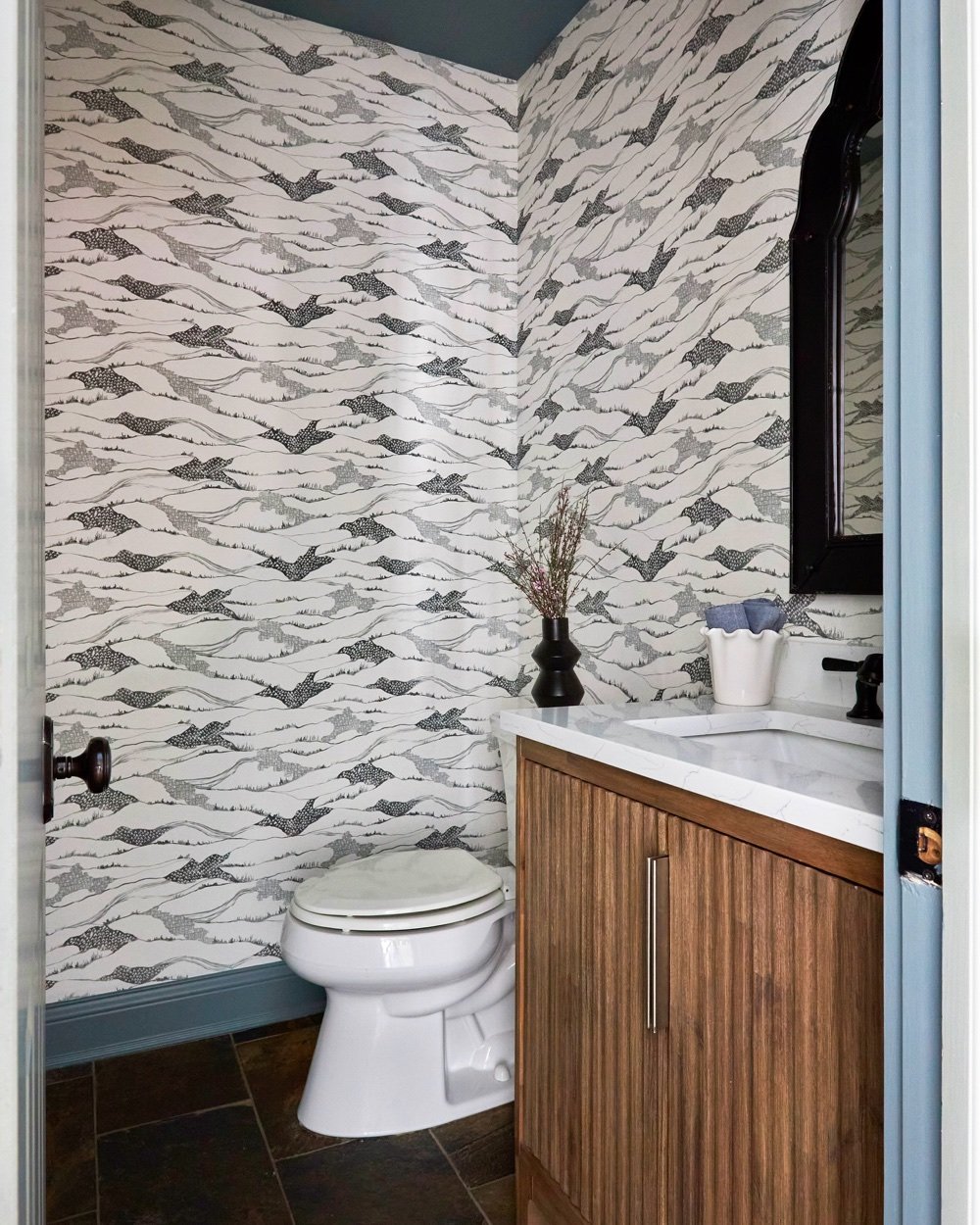 Powder room, luxury renovation and interior design by Martire Custom Homes